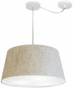 Lustre Pendente Cone Com Desvio Md-4282 Cúpula 21/40x50cm Rustico Bege - Bivolt