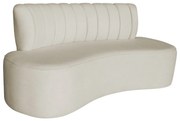Sofá Curvo 2 Lugares Organico Sala Recepção Escritório Valência 140cm Bouclé