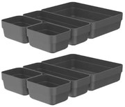 Kit 8 organizadores de gaveta Logic - Chumbo