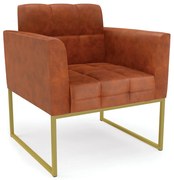 Poltrona Elisa Corano Base Metálica Industrial Dourado D03 - D'Rossi - Nozes