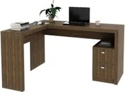 Mesa Para Escritório 2 Gavetas ME4129 Nogal - Tecno Mobili