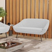 Namoradeira Giovana 02 Lugares Suede Pés Palito de Ferro D01 - D?Rossi - Cinza