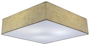 Plafon Quadrado Md-3052 Cúpula em Tecido 60x60x15cm Rústico Bege - Bivolt