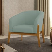 Poltrona Decorativa Base Madeira Stella Cotelê Int/Veludo D03 - D'Rossi - Menta