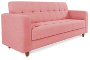 Sofá 03 Lugares Arezzo Suede Pés Chanfrado Castanho D01 - D'Rossi - Rose