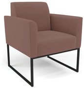 Poltrona Base Industrial Preto Marisa Veludo - Rose