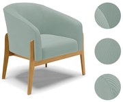 Poltrona Decorativa Base Madeira Stella Cotelê Int/Veludo D03 - D'Rossi - Menta