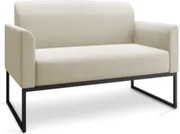 Poltrona Namoradeira 2 Lugares Base Industrial Preta Maressa A19 Linho