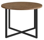 Mesa de Centro Média Estilo Industrial Vermont Base Metálica Preto A05 - D'Rossi