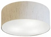Plafon Cilíndrico Md-3046 Cúpula em Tecido 35x12cm Linho Bege - Bivolt