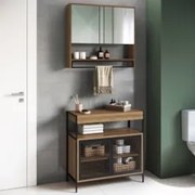 Gabinete de Banheiro Liny 80cm e Espelheira Moscow Mel Z54 - Mpozenat