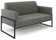 Sofá Namoradeira Base Industrial Alta Preto Marisa Suede D03 - DRossi - Grafite