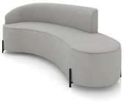 Sofá 4 Lugares Orgânico 220cm Pé Ferro Preto Morgan Suede D03 - D'Rossi - Cinza
