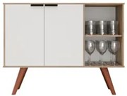 Balcão Buffet Cantinho do Café Bianca Branco/Freijó Z34     - Mpozenat