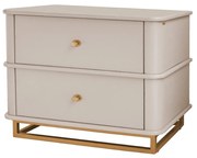 Mesa de Cabeceira Curve L60cm - jardim secreto c/ detalhes dourado soleil