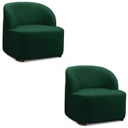 Poltrona Decorativa Orgânica kit 2 Diully Bouclê E03 - D'Rossi - Verde