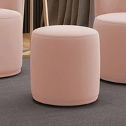 Puff Redondo Orgânico para Sala Malu Veludo M11 - D'Rossi - Rose