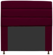 Cabeceira Estofada Turim 160 cm Queen Size Suede Bordô - ADJ Decor