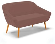 Namoradeira 02 Lugares Giovana Veludo Pés Palito Castanho D03 - D'Rossi - Rose