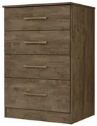 Cômoda Para Quarto 61cm Com 4 Gavetas Miriad Castanho Wood Z17 - Mpoze