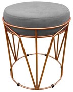 Puff Multiuso com Mesa Babu 2 em 1 Suede Base Cobre D'Rossi - Grafite