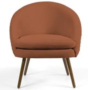 Kit 2 Poltronas Decorativas Pés Palito Rafa B-355 Linho Tressê Telha -