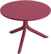 Mesa Redonda de Apoio Livy Aurah 60x43cm Marsala Polipropileno Plaxmetal