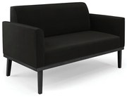 Sofá Namoradeira Base de Madeira Fixa Preto Marisa Suede  D03 - DRossi - Preto