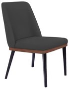 Cadeira de Jantar Bahia Suede Pés Chanfrado Tabaco C05 - D'Rossi - Grafite