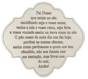 Placa Decorativa Oracao Pai Nosso 12x10 Mdf 3mm Branco - D'Rossi