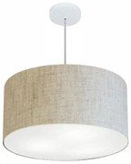 Lustre Pendente Cilíndrico Md-4101 Cúpula em Tecido 60x30cm Rustico Bege - Bivolt