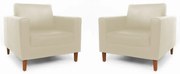 Conjunto 2 Poltrona Decorativa Gabriela Courino Bege