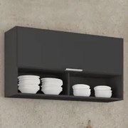 Armário de Cozinha Aéreo 100cm Pérola Z34 Preto             - Mpozenat