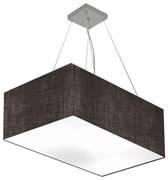 Lustre Pendente Retangular Md-4372 Cúpula em Tecido 60x40cm Preto