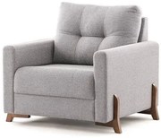 Poltrona Ahaus cor Cinza com Pés Madeira Amendoa 91cm - 67324 Sun House