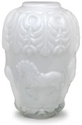 Vaso Cavalo Branco Leitoso Murano Cristais Cadoro