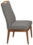 Conjunto 4 Cadeiras Sala de Jantar Lara Linho/Poliester Cinza