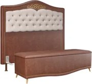 Cabeceira Cama Box Casal 140cm Com Calçadeira Baú Imperial J02 Facto M