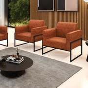 Kit 2 Poltronas Base Industrial Alta Preto Marisa Corano - Nozes