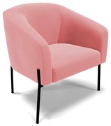 Cadeira Sala de Jantar Pé de Ferro Preto Stella Suede D03 - D'Rossi - Rose