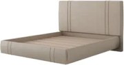 Cama Casal Flutuante Com Cabeceira 140cm Lyra S05 Linho Bege - Mpozena