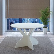 Mesa de Jantar Redonda Isabelle Off White 120 cm - D'Rossi