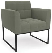 Poltrona Para Sala Base Industrial Preto Ana Bouclé Menta - Ibiza
