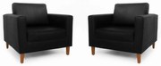 Conjunto 2 Poltrona Decorativa Gabriela Suede Preto
