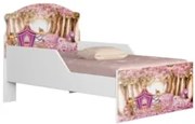 Mini Cama Infantil 148x68cm Proteção Lateral Carruagem Rosa Z53 - Mpoz