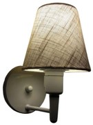 Arandela Cone Md-2012 Branco C/ Inter Liga e Desl Cúpula em Tecido Rustico Bege - Bivolt