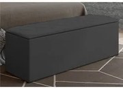 Calçadeira Baú Casal 140cm Paris Veludo Cinza - JS Móveis