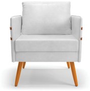 Kit 02 Poltronas Mari Corano Pés Palito Castanho D03 - D'Rossi - Branco