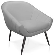 Kit 02 Poltronas Giovana Corino Pés Palito de Ferro D01 - D'Rossi - Cinza