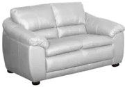 Sofá 2 Lugares Sala de Estar 155cm Veneza Couro Branco - Scala Decor